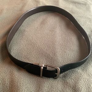 Men’s CAF black leather dress belt.  Silver buckle. Size  36/90